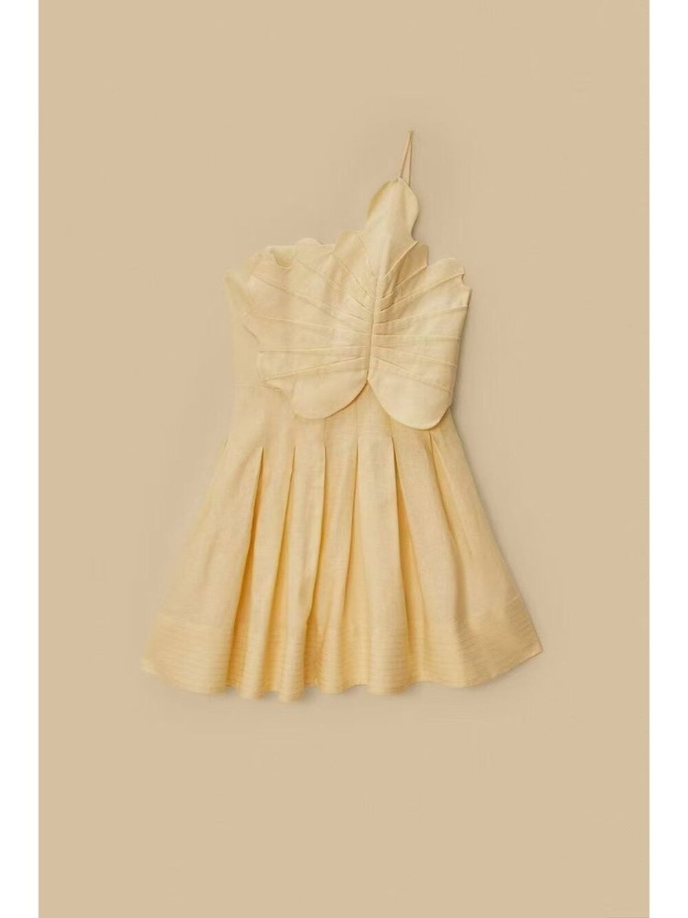 NWOT Farm Rio Lea One Shoulder Off-White Linen Blend Mini Dress Size M 3D Petal - Picture 4 of 16